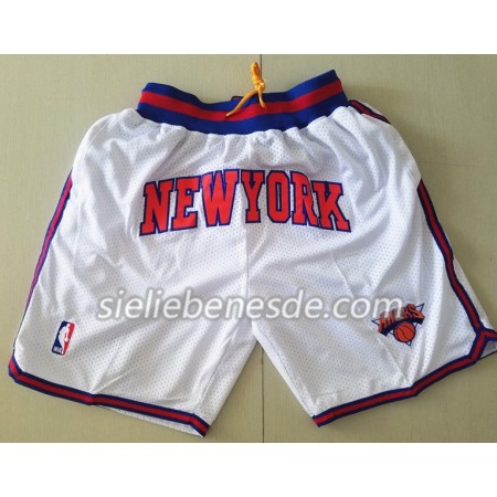 NBA New York Knicks Weiß Herren Tasche Kurze Hose Swingman